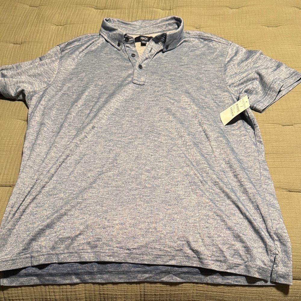 NWT 1901 Heathered Blue Polo Shirt